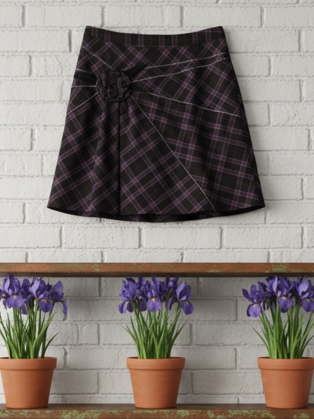 Etcetera plaid skirt